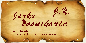 Jerko Masniković vizit kartica